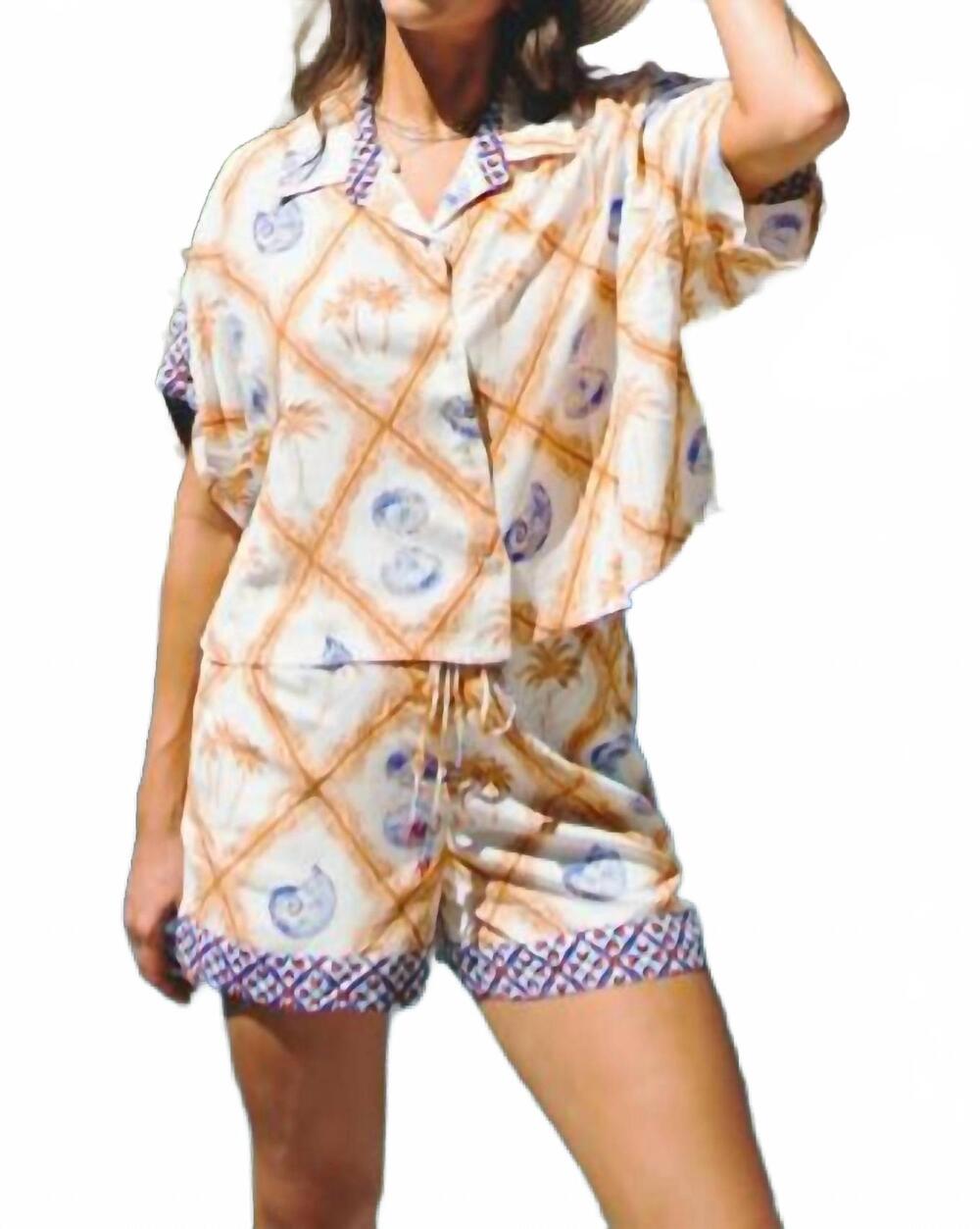 NEW TRIBAL flowy shorts in seascape
